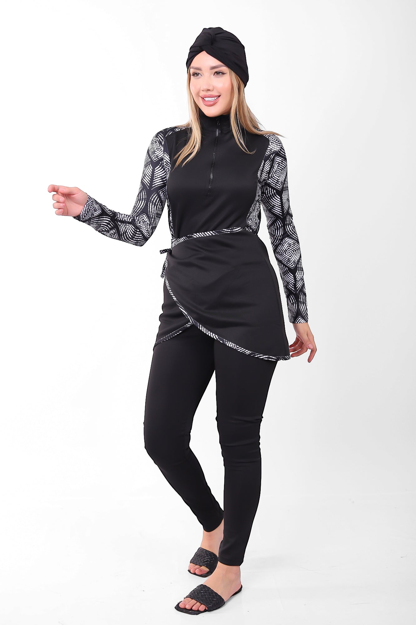 (خصم خاص)مايوه بوركيني دايفنج ويب فاخر من 4 قطع