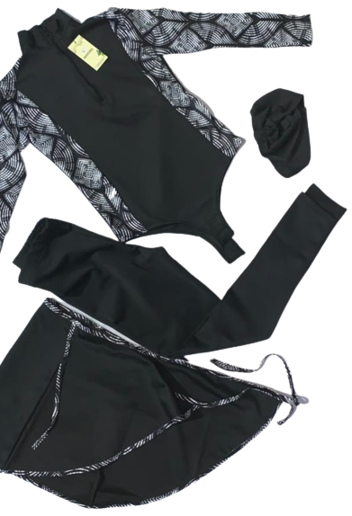 (خصم خاص)مايوه بوركيني دايفنج ويب فاخر من 4 قطع